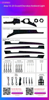 Kit de Iluminación Ambiental para Grand Cherokee 2011-2021, 19 en 1, Lámpara Interior Premium con Efecto Arcoíris, Control por Aplicación de Smartphone, Enchufe