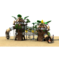 Toboggan en plastique d'amusement pour maternelle bon marché Ensemble de grands toboggans cabane dans les arbres toboggan d'équipement de terrain de jeu extérieur personnalisable pour enfants