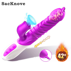 Masajeador de mano eléctrico con calefacción telescópica para clítoris, consolador <span class=keywords><strong>vibrador</strong></span> para lamer la lengua AV para orgasmo, Juguetes sexuales para mujer, Vagina - Product Image 1