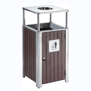 Outdoor Waste Bin Trash Can Iron Stainless Steel Sustainable Paper Basket Rectangular Shape Trash Containers Galvanized Liner