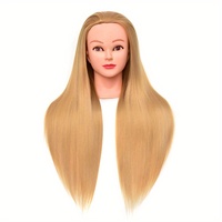 Perruque synthétique Jerry Curl de 24 pouces, 4 couleurs, modèle de tête de mannequin de salon, perruque nouée à la main pour la coupe de cheveux