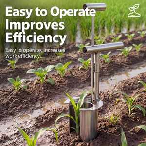 Transplanteur en acier inoxydable, outils de jardinage, transplanteur cylindrique, perforateur de trous, outil de plantation de semis ANDUUK - Product Image 3