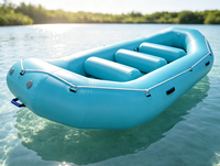 Radeau gonflable en PVC turquoise de 13 pieds (3,95 m) pour 8 personnes, résistant à l'usure, aux UV, certifié CE, épaisseur 1,8 mm, idéal pour la dérive