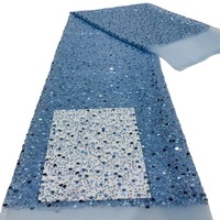 Tissu de dentelle brodée extensible et respirant pour robe de mariée, vente en gros de perles de sequins, broderie de dentelle, tissu à perles