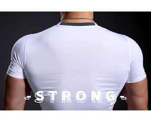 Nouveau T-shirt de sport JKM personnalisé pour homme 2026 – Coupe ajustée, compression, manches courtes, pour la <span class=keywords><strong>course</strong></span> et la gym, motif uni - Product Image 5