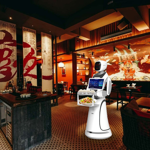 High Quality Autonomous Commercial Delivery Robots for Restaurants and Hotels Serving Advertising and Delivery Needs