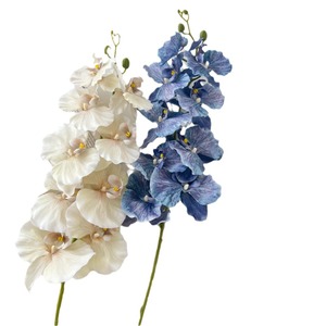 West <b>Butterfly</b> Artificial Phalaenopsis Orchid 30cm-100cm Blue Silk Flower Wedding Home Decoration - Product Image 5
