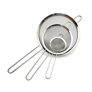 3 PCS Stainless Steel Sieve Fine Mesh, Food Strainer Wire Sieve Sifters with Handle for Sifting Flour / Juice / Pasta