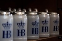 Hofbraeuhaus Muenchen Oktoberfest Bavaria Tasse à bière 1 L Stein émaillée au sel avec couvercle en étain pour boisson