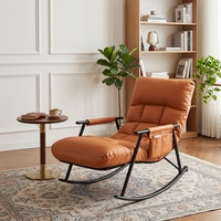 Fauteuil inclinable à bascule pour adulte, style nordique, avec fonction massage, structure métallique, pour la maison, l'hôtel, la sieste et le salon