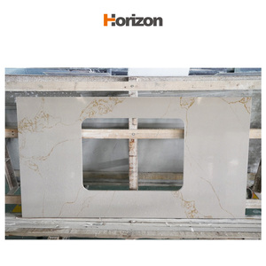 2023 mới nóng bán Trung Quốc nhà bếp Countertop đá thạch anh Glod tĩnh mạch trắng Đá Thạch Anh Trung Quốc calacatta Quartz slab - Product Image 4
