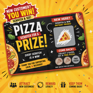 Cartes à gratter personnalisées en carton avec impression numérique couleur, numéros variables pour promotions de restaurants et événements commerciaux - Product Image 2