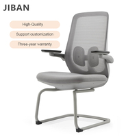 Chaise de bureau moderne à taille réglable, accoudoirs rotatifs 2D, assise en maille, base en plastique, utilisation confortable pour atelier