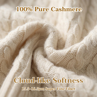 100% Kaschmir-Strickjacke für Damen, Lässiger Umlegekragen, Lange Ärmel, Argyle-Muster, Reißverschluss, Zopfmuster-Stickerei, 495g, Winter, Fabrik-Großhandel