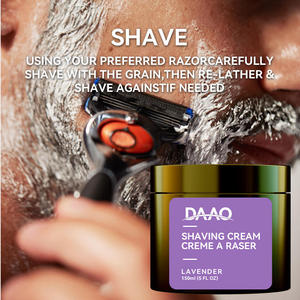 Crème à raser à la lavande pour hommes, apaisante et hydratante, mousse riche pour peaux sensibles, rasage en douceur - Product Image 4