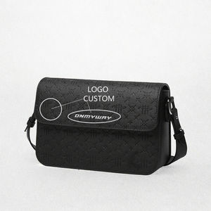 Personalizado YIKU hombres Vintage moda estilo Sac Tendance mensajero hombro bandolera lujo PU cuero negro letra patrón - Product Image 3