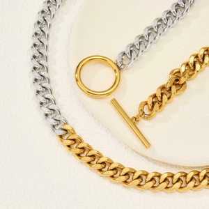 Collar de cadena de clavícula cubana versátil de gama alta americana europea, cadena de eslabones de lujo ligera, joyería, accesorios de moda - Product Image 2