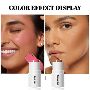 Bán buôn đa sử dụng mềm điêu khắc Blush đường viền thanh không nhãn du lịch Kích thước trọng lượng nhẹ Vegan kem đường viền và Blush Stick Set - Product Image 3