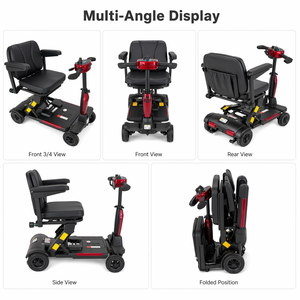 Scooter de Movilidad Plegable de <span class=keywords><strong>4</strong></span> Ruedas, Eléctrico, Ligero, Motor de 270W, Batería de Litio de 24V 10.4Ah, Alcance de 30km, Capacidad de 120kg - Product Image 3