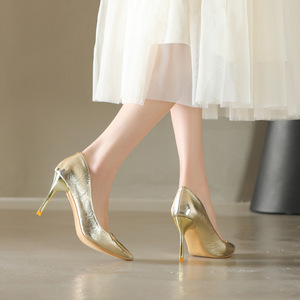 Zapatos de Tacón Alto Delgado de PU Sólido, Estilo Coreano, Tendencia de Moda, Otoño, Primavera, Verano, Venta al Por Mayor - Product Image 4