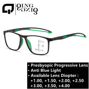 <span class=keywords><strong>Lunettes</strong></span> de lecture <span class=keywords><strong>progressives</strong></span> pour hommes et femmes avec lentille multifocale anti lumière bleue Tr90 Sports Black Green Power Ratings 150 200 - Product Image 2