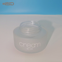Ensemble de bouteilles en verre de pots de crème transparents personnalisés du fournisseur 15g 50g verre dépoli blanc pour les soins de la peau et les emballages cosmétiques