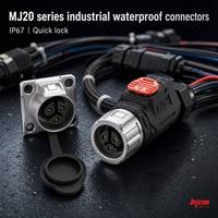 Connecteur d'alimentation circulaire étanche IP67 Jnicon MJ20 4 broches 20A 300V à verrouillage rapide mâle-femelle, type aviation