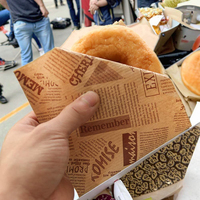 Sac de poche anti-graisse imprimé personnalisé Sandwich Gaufre Pain Doner Kebab Sac ouvert pour servir brochettes et gaufres