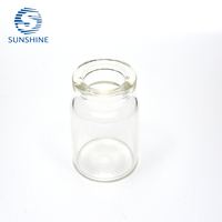 Flacon cylindrique en verre transparent de 5 ml avec bouchon en caoutchouc, conteneur vide scellé pour lyophilisation de poudre, réactif de laboratoire