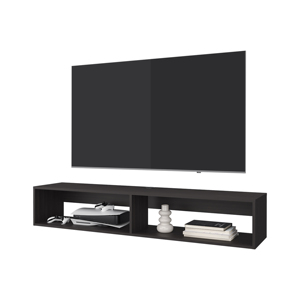FM FURNITURE Central Floating Media Rack Wengue Melamine 2 <b>Shelves</b> <b>Wall</b> <b>Shelf</b> - Product Image 4