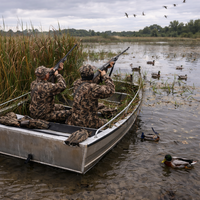 Bateau de pêche en aluminium de 4,2 m avec boîte à batterie (batterie non incluse) pour la chasse au canard, les loisirs, le transport et le travail
