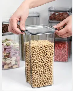 ふた付きの高透明気密収納ボックス多機能プラスチック食品収納容器セット豆の実シリアルスパイスコーヒー用