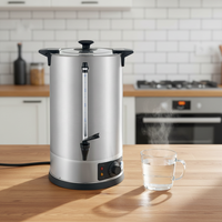 Chauffe-eau électrique commercial en acier inoxydable de haute qualité, bouilloire à eau chaude avec thermostat réglable pour usage domestique et extérieur