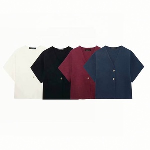 Gilet Sportivo Estivo a Maniche Corte con Scollo a V in Maglia, Stile Europeo e Americano, Vendita all'Ingrosso - Product Image 1