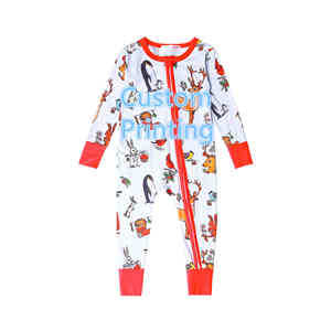 Combinaison bébé en bambou avec fermeture éclair, body imprimé numériquement, vêtements en bambou pour bébé, pyjama bébé en bambou - Product Image 6