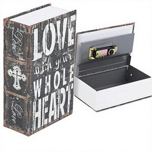 Hucha Metálica Personalizada en Forma de Mini Libro con Cerradura, Compartimento Secreto Oculto, Caja Interior de Hierro, OEM de Alta Calidad - Product Image 1