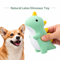 Jouet pour chien en latex naturel en forme de dinosaure, jouet à mâcher qui couine pour la dentition des chiots, l'entraînement et le jeu interactif