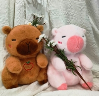2025 vente chaude personnalisé Kawaii respiration Capybara ours Musical en peluche jouets compagnon lumière du sommeil poupées EN71 bébé cadeaux d'anniversaire