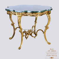 Table chauffante française OE-FASHION Vintage Villa Star Hotel cuivre plus table d'affichage du hall en marbre vert foncé