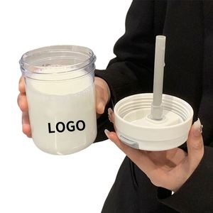 Children Tumbler <b>Cup</b> Leak-proof Straw <b>Plastic</b> On-the-Go <b>Plastic</b> Water Bottle With Logo for Promotion - Product Image 4