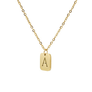 ZOGXIN Letter Necklace Gold Silver Stainless Steel Pendant Alphabet Charm For Women Everyday Wear - Product Image 5