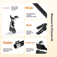 Aide à la marche électrique en acier, pliage en une seconde, fauteuil multifonctionnel pour personnes âgées, chariot de courses, capacité 136 kg, étanche