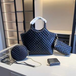 Drioshipping 2025 Ensemble de sacs combinés en cuir véritable de luxe pour femmes-Sac fourre-tout tendance à fermeture éclair pour maquillage de pièces de monnaie - Product Image 1