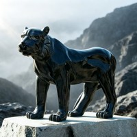 Par de Leones de Mármol Beige con Escudo, Estatuas Europeas de Leones Sentados para Decoración de Puertas de Villas y Patios