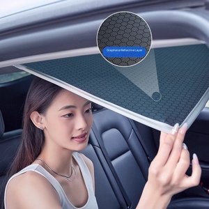 ม่านบังแดด <span class=keywords><strong>Tesla</strong></span> <span class=keywords><strong>Model</strong></span> Y รุ่นพิเศษ ผ้ากราฟีนสองชั้นแท้ ให้ความเย็นยาวนาน ไม่หย่อนคล้อย - Product Image 2