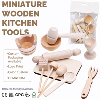 Juego de 11 Utensilios de Cocina de Madera Blanca en Miniatura para Casa de Muñecas 1:12, Personalizados al por Mayor, ODM OEM, para Hornear y Repostería, Juguete DIY