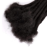 Extensions de dreadlocks en cheveux naturels pour hommes/femmes, 4-18 pouces, extensions de dreadlocks noires naturelles
