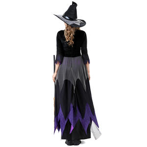 Disfraz de Bruja de Halloween, Vestido Negro y Morado de <span class=keywords><strong>Vampiro</strong></span>, Disfraz de Bruja Mágica para Fiesta de Carnaval, Disfraz de Cosplay para Mujer - Product Image 4