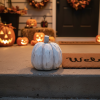Ornamen Labu Putih Halloween Harvest, Labu Buatan untuk Thanksgiving, Dekorasi Hadiah Pesta Rumah yang Meriah, Buatan Tangan untuk Musim Gugur