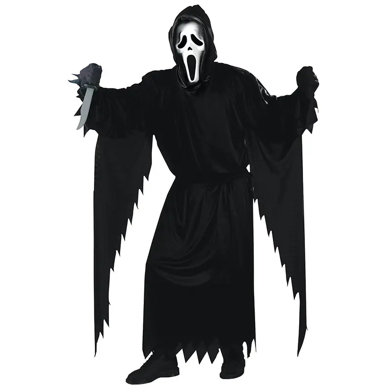 Halloween Demon Ghosts Man Women Adult Kid Black Scream Ghostface Costume With Mask GCDR-001